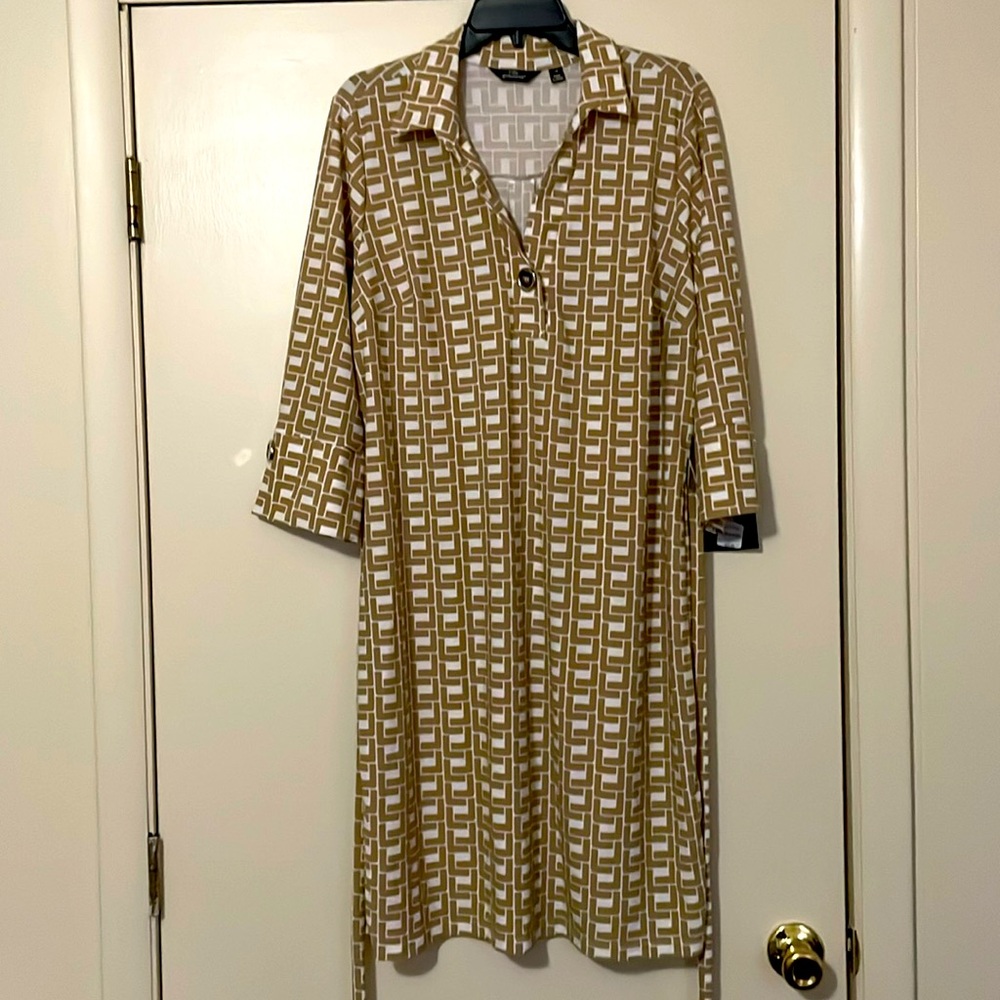 Mlle Gabrielle Abstract Shirt Dress, 1x